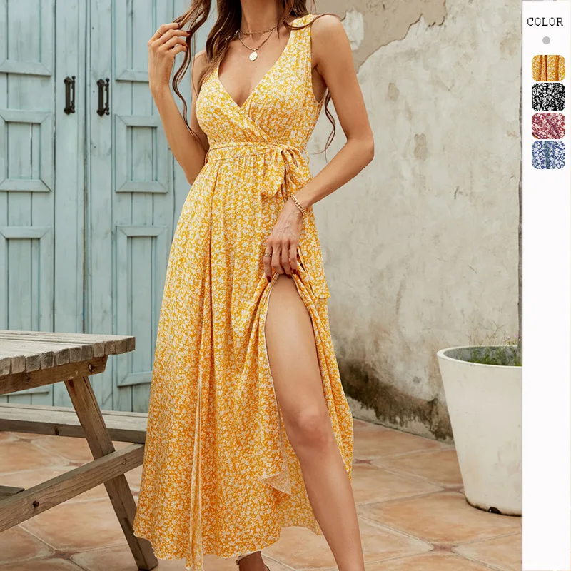 2023 Independent Real Shot Women's New Spring and Summer Dress V-neck Floral Long Printed Skirt
2023 Independent Real Shot Women's New Spring and Summer Dress V-neck Floral Long Printed Skirt