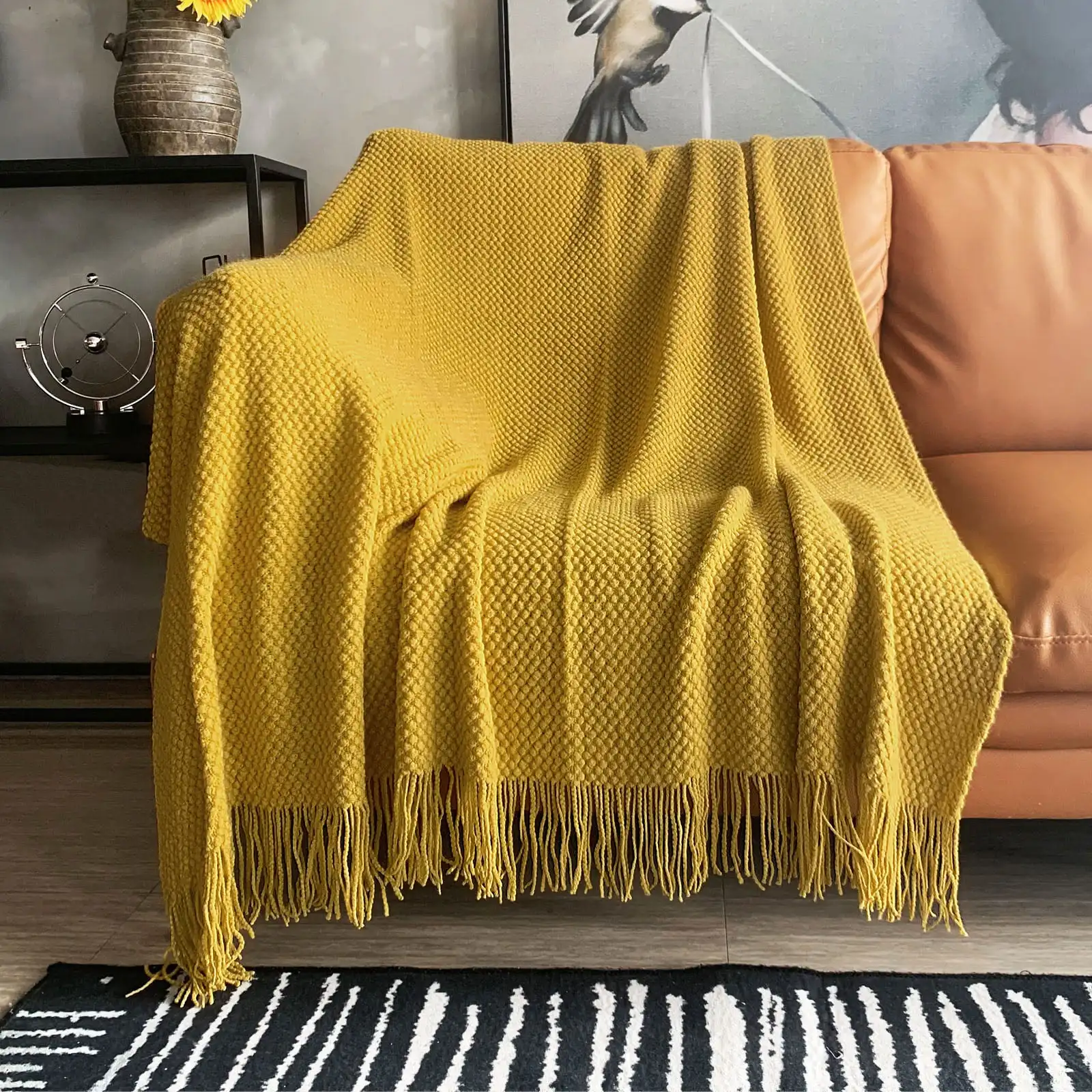 Throw Blanket with Tassels Bubble Textured Lightweight Throws for Bed,Chair,Sofa,Living Room,Home Decor (Caramel/Rust,50*60 in)
Throw Blanket with Tassels Bubble Textured Lightweight Throws for Bed,Chair,Sofa,Living Room,Home Decor (Caramel/Rust,50*60 in)