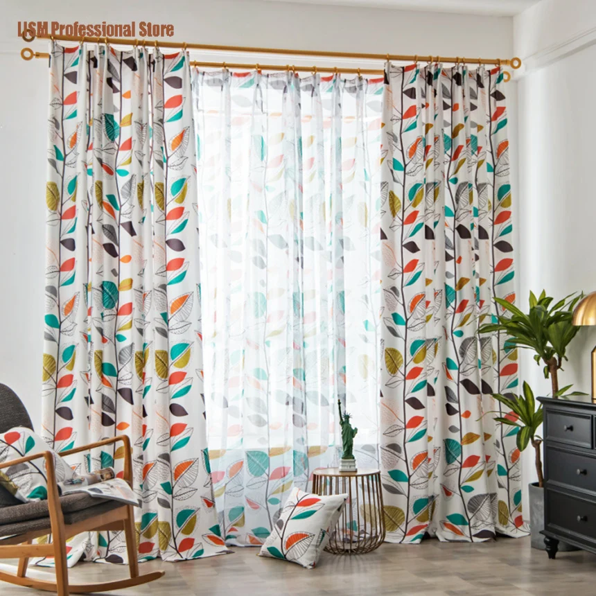 Curtains for Living Room Modern Simple Leaf Printed Colorful Tree Balcony Parlor Window Treatment Drapes
Curtains for Living Room Modern Simple Leaf Printed Colorful Tree Balcony Parlor Window Treatment Drapes