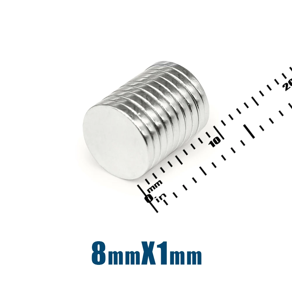 50/100/200/500/1000PCS 8x1 mm Round Strong Powerful Magnetic Magnet N35 Permanent Rare Earth Neodymium Magnet Disc 8x1mm 8*1 mm
50/100/200/500/1000PCS 8x1 mm Round Strong Powerful Magnetic Magnet N35 Permanent Rare Earth Neodymium Magnet Disc 8x1mm 8*1 mm