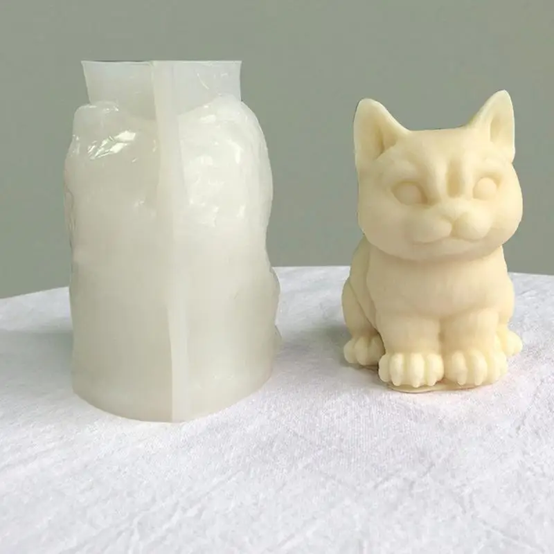 

3D Maine Coon Cat Silicone Molds DIY Handmade Scented Candle Mold Homemade Animal Plaster Epoxy Resin Ornament Mould