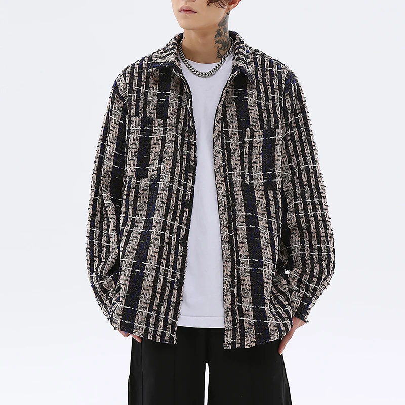 High Street Color Match Striped Patchwork Lapel Thick Men's Shirts Jackets Pockets Single Breasted Oversized Hip Hop Loose Tops
High Street Color Match Striped Patchwork Lapel Thick Men's Shirts Jackets Pockets Single Breasted Oversized Hip Hop Loose Tops