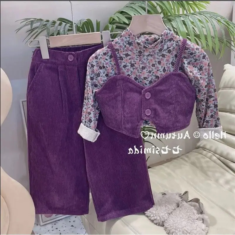 Children Clothing 2022 Spring Autumn Girls New Fashion Suit Korean Style Solid Color Wide Leg Pants Three Pieces Children Set
Children Clothing 2022 Spring Autumn Girls New Fashion Suit Korean Style Solid Color Wide Leg Pants Three Pieces Children Set