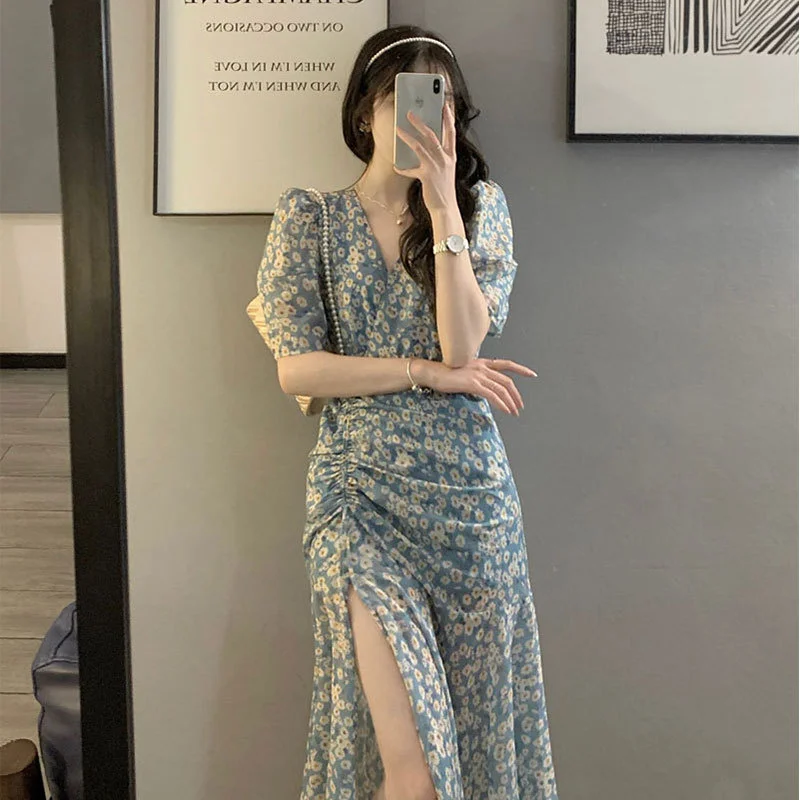 Summer 2022 New Gentle Temperament Slim Fit Sweet And Salt Dress Split Platycodon Grandiflorum French Floral Dress
Summer 2022 New Gentle Temperament Slim Fit Sweet And Salt Dress Split Platycodon Grandiflorum French Floral Dress