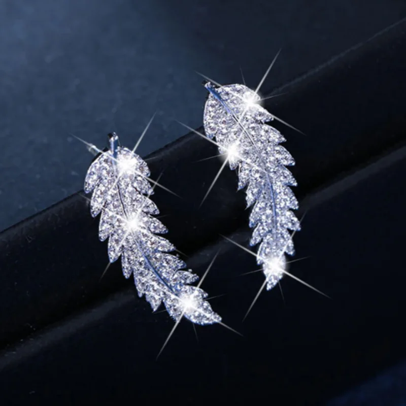 Exquisite Fashion Earrings for Women Micro-set Zircon Gold and Silver Leaf Earrings Bridal Wedding Party Jewelry Gifts Wholesale
Exquisite Fashion Earrings for Women Micro-set Zircon Gold and Silver Leaf Earrings Bridal Wedding Party Jewelry Gifts Wholesale