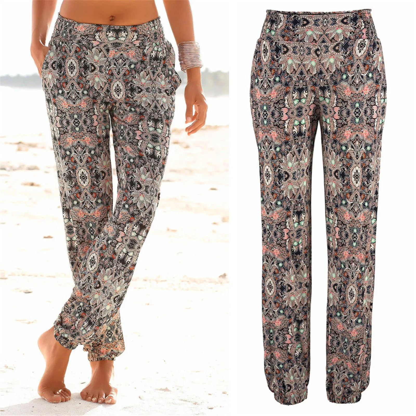 Printing Easy Beach Waist Pants Pants Boho Long Pockets Trousers High Women Pants Women Cargo Pants
Printing Easy Beach Waist Pants Pants Boho Long Pockets Trousers High Women Pants Women Cargo Pants