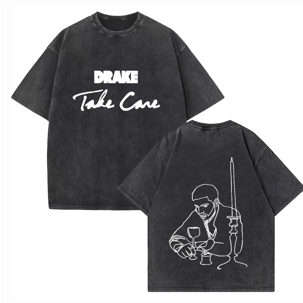 Рубашки Take Care Drake 2024 винтажные летние хлопковые футболки унисекс с круглым