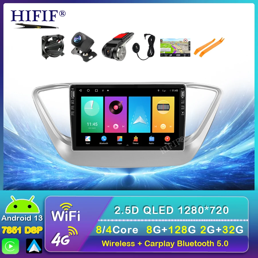 Автомагнитола 2 ГБ + 32 ГБ, Android 13, 4G, мультимедийный аудио плеер, GPS-навигация для Hyundai Solaris 2 Verna 2017, 2018, no 2 din 
Автомагнитола 2 ГБ + 32 ГБ, Android 13, 4G, мультимедийный аудио плеер, GPS-навигация для Hyundai Solaris 2 Verna 2017, 2018, no 2 din