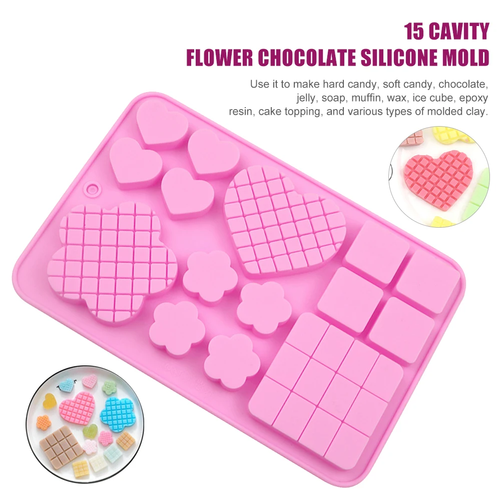 15 Cavity Flower Chocolate Mold Candy Silicone Baking Mold Fondant Mold for Candy Jelly Soap Muffin Cake Decorating Baking Tool
15 Cavity Flower Chocolate Mold Candy Silicone Baking Mold Fondant Mold for Candy Jelly Soap Muffin Cake Decorating Baking Tool