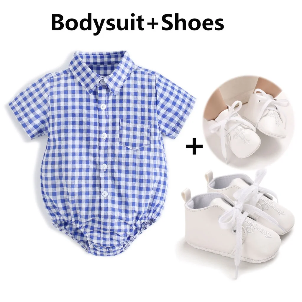 Clothe for Baby Boy Boy 0 6 Month Blue Plaid One-piece Bodyuit Polo Romper + hoe Infant Outfit
Clothe for Baby Boy Boy 0 6 Month Blue Plaid One-piece Bodyuit Polo Romper + hoe Infant Outfit