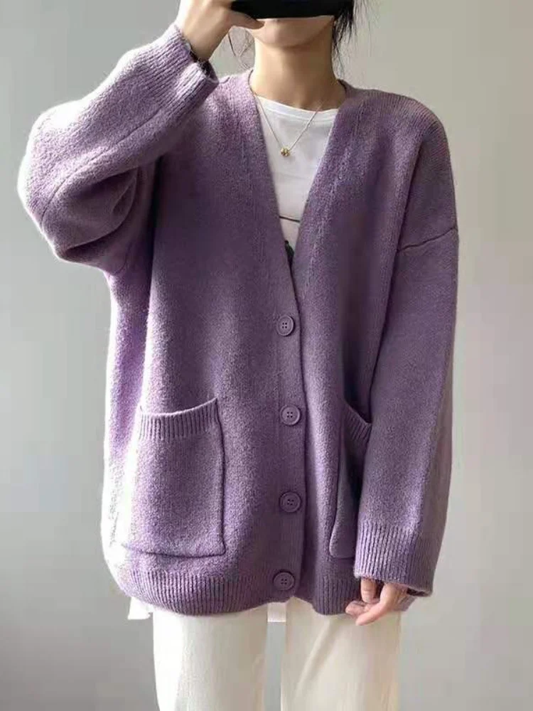 Fashion Women Sweaters 2023 New Autumn Winter Solid Cardigan Loose Korean Fashion Long Sleeve Top Women's Clothing Knitwears
Fashion Women Sweaters 2023 New Autumn Winter Solid Cardigan Loose Korean Fashion Long Sleeve Top Women's Clothing Knitwears