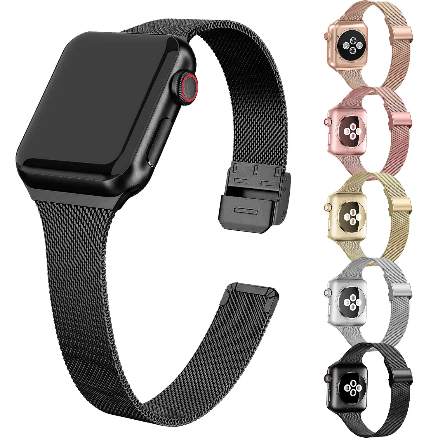 

Milanese Loop Band for Apple Watch Strap 45mm 42mm 44mm Bracelet Strap for Iwatch 7 6 SE 5 4 3 2 1 45mm 40mm 38mm Watchbands