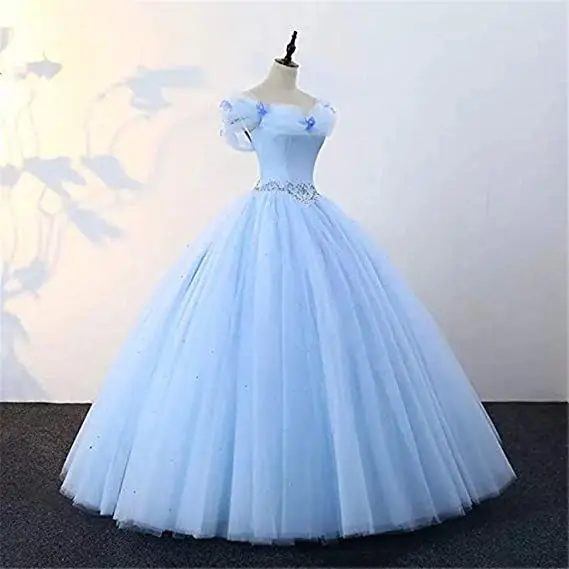 

ANGELSBRIDEP реальное изображение платья Quinceanera небесно-голубые платья 15 лет тюлевые Формальные платья Золушки для дня рождения