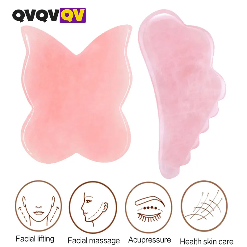 

Gua Sha Massage Tool for Scraping Facial & Body Massage made of Rose Quartz Stone for Acupressure Scrapper Gua Sha Facial Tools