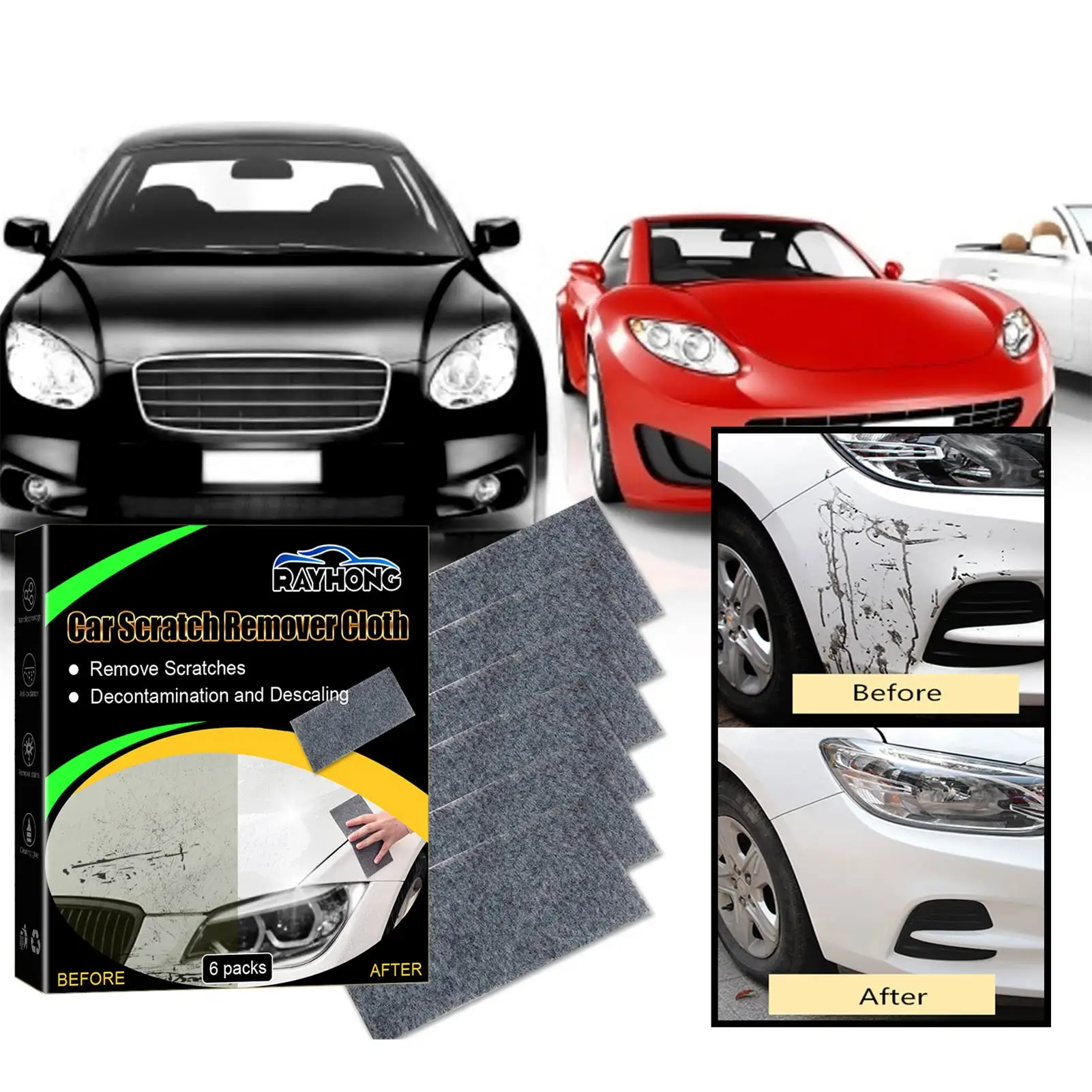 6Pcs Car Scratch Remover Cloth Paint Scratch Removal Car Scratch Repair Kit for Repairing Car Light Paint Scratches Remover
6Pcs Car Scratch Remover Cloth Paint Scratch Removal Car Scratch Repair Kit for Repairing Car Light Paint Scratches Remover
