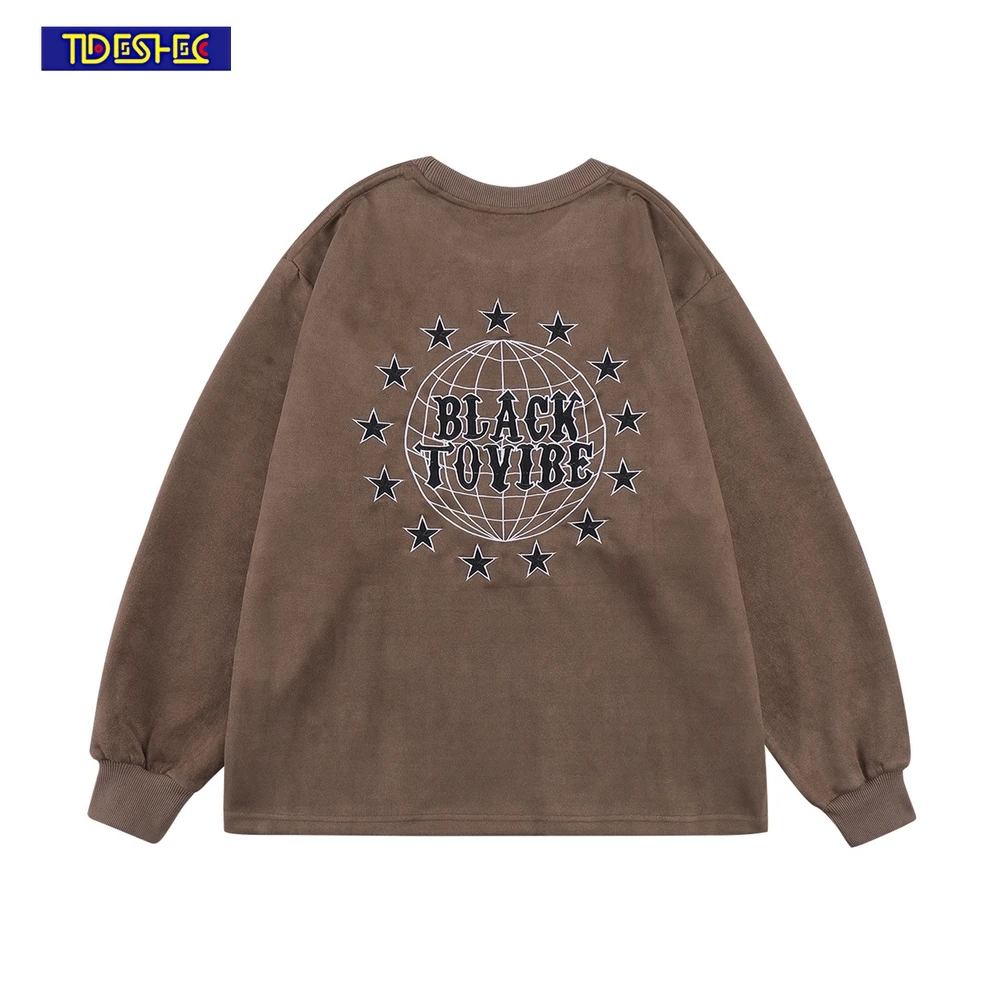 Harajuku 2022 Autumn Oversized Long Sleeve Mens Suede Embroidered Star Planet T Shirt Men Hip Hop Streetwear Cotton Men Clothing
Harajuku 2022 Autumn Oversized Long Sleeve Mens Suede Embroidered Star Planet T Shirt Men Hip Hop Streetwear Cotton Men Clothing