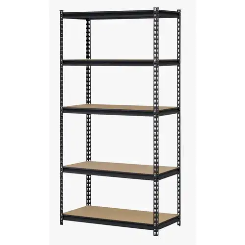 

Muscle Rack 36"W x 18"D x 72"H 5-Tier Steel Shelving, Black, 4000 lbs. Capacity