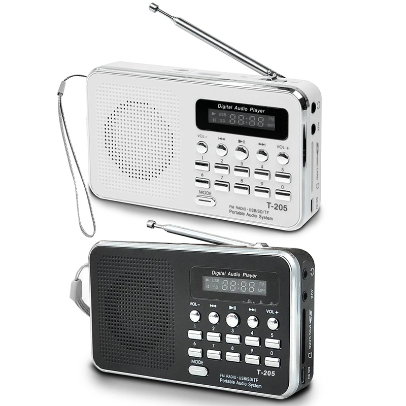 2 PCS Portable Mini Am Fm Radio Stereo Speaker Support Sd/Tf Card With Usb,White & Black
2 PCS Portable Mini Am Fm Radio Stereo Speaker Support Sd/Tf Card With Usb,White & Black