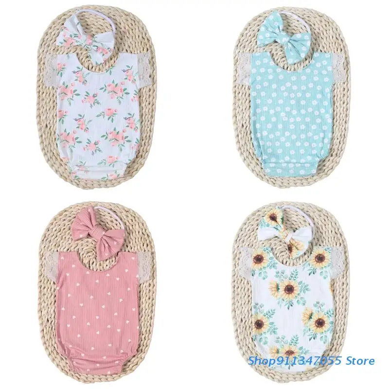 Newborn Photo Taking Suit Flower Printed Photography Romper Lace Sleeve Jumpsuit w/ Bow Headband Baby Photo Props 2PCS
Newborn Photo Taking Suit Flower Printed Photography Romper Lace Sleeve Jumpsuit w/ Bow Headband Baby Photo Props 2PCS