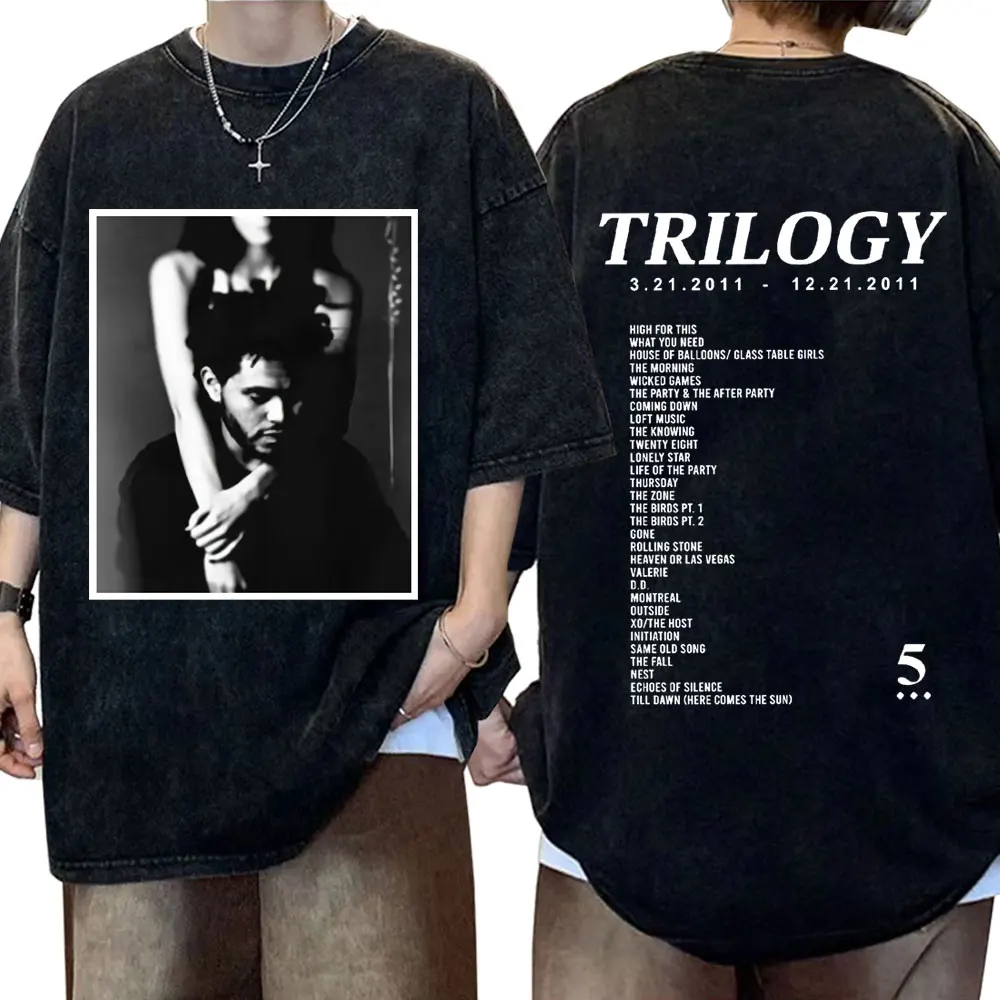 The Weeknd Trilogy Music Album Graphic T Shirt Men Women Washed Vintage Fashion Tshirt Hip Hop Oversized T-shirt Tops Streetwear
The Weeknd Trilogy Music Album Graphic T Shirt Men Women Washed Vintage Fashion Tshirt Hip Hop Oversized T-shirt Tops Streetwear