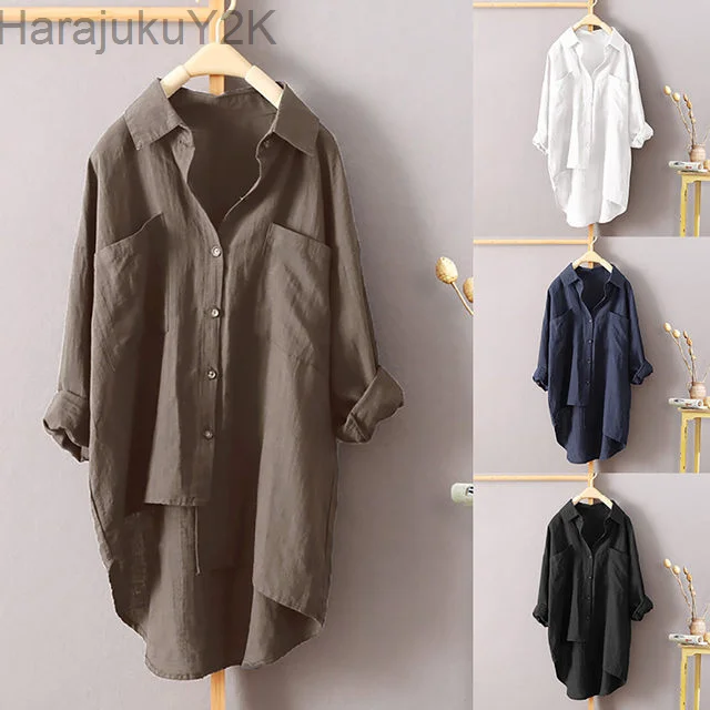 Loose Long Shirt Women Vintage Blouse Casual 3XL 4XL 5XL Long Sleeve Shirt Solid Fall Casual Ladies Tops Button Blusas 12161
Loose Long Shirt Women Vintage Blouse Casual 3XL 4XL 5XL Long Sleeve Shirt Solid Fall Casual Ladies Tops Button Blusas 12161