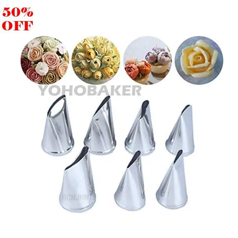 

5/7pcs/set Cake Decorating Tips Set Cream Icing Piping Fondant Rose Nozzle Pastry Tools Fondant Decorating Tools Tulip Molds