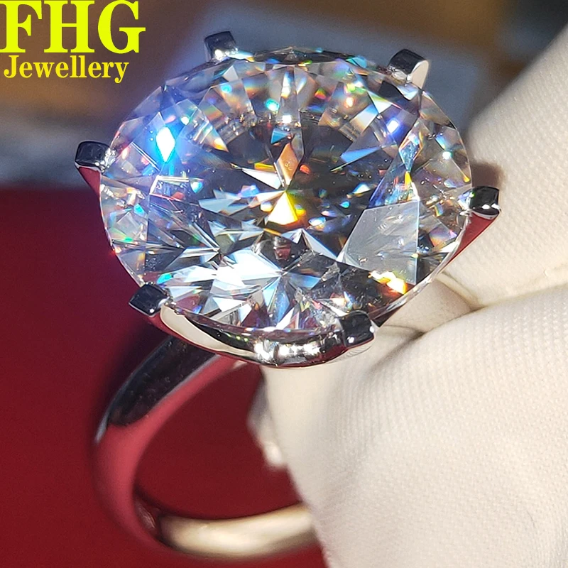

1 2 3 4 5 карат твердое Au750 18K кольцо из белого золота DVVS1 Муассанит Бриллианты круглое кольцо с короной обручальное кольцо для свадебной вечеринки