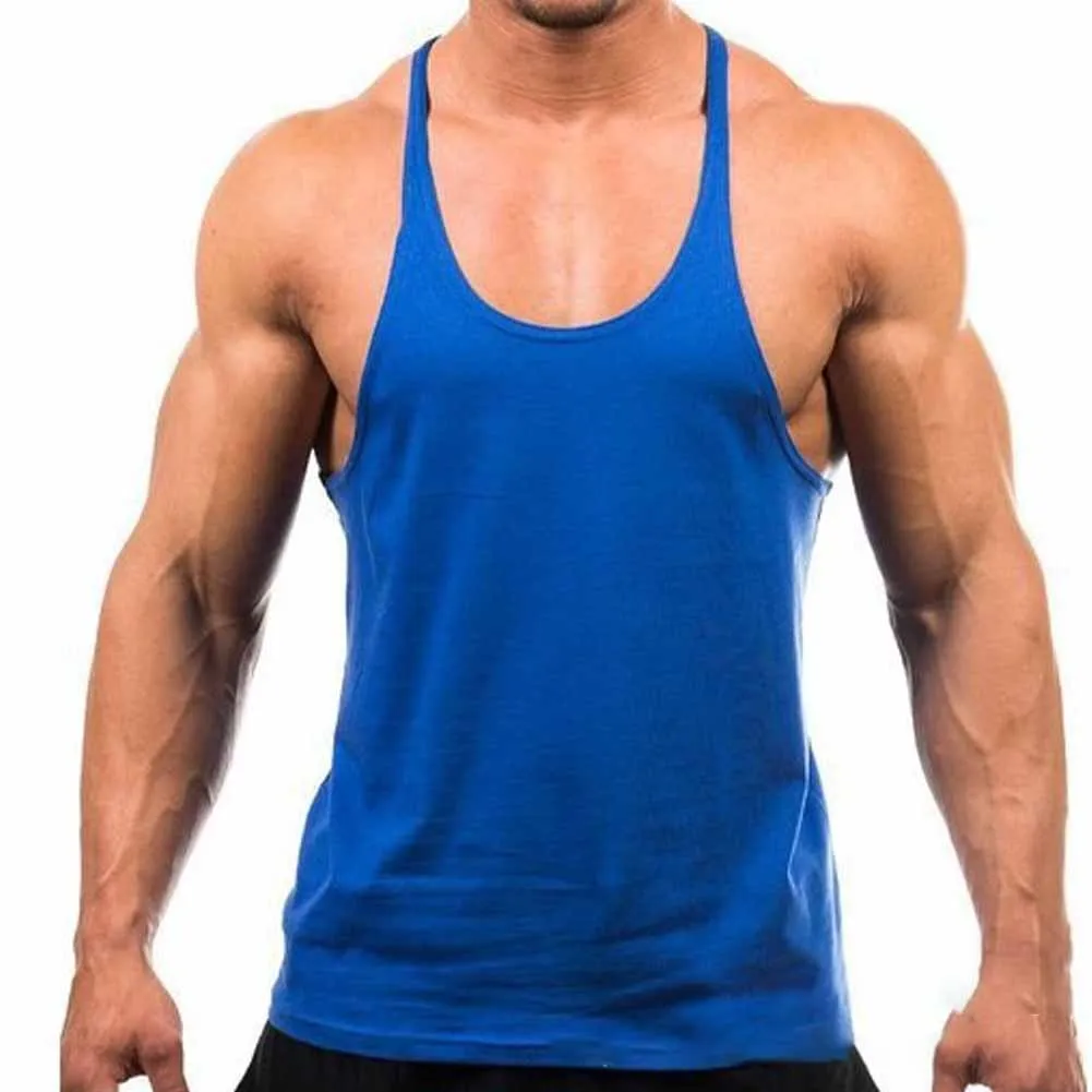 

Brand New Plain Tank Top Men Bodybuilding Singlet Gyms Stringer Sleeveless Shirt Blank Fitness Clothing Sportwear Muscle Vest