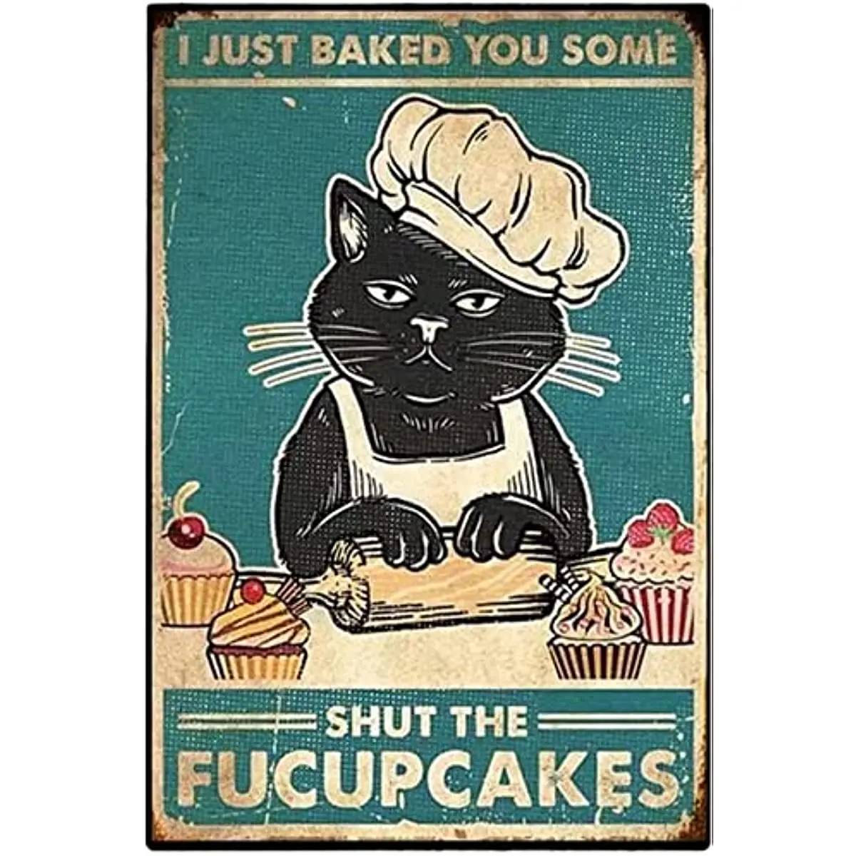 Yepzoer Cat Kitty Retro Style Metal Tin Sign,I Just Baked You Some Cakes,Vintage Kitty Retro Style, Wall Art Decor Metal Sign 
Yepzoer Cat Kitty Retro Style Metal Tin Sign,I Just Baked You Some Cakes,Vintage Kitty Retro Style, Wall Art Decor Metal Sign