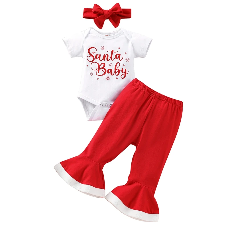 3Pcs Christmas Baby Girls Romper Outfit 0-24Month Letter Print Short Sleeve Round Collar Jumpsuit +Bell-bottomed Pants +Headwear
3Pcs Christmas Baby Girls Romper Outfit 0-24Month Letter Print Short Sleeve Round Collar Jumpsuit +Bell-bottomed Pants +Headwear