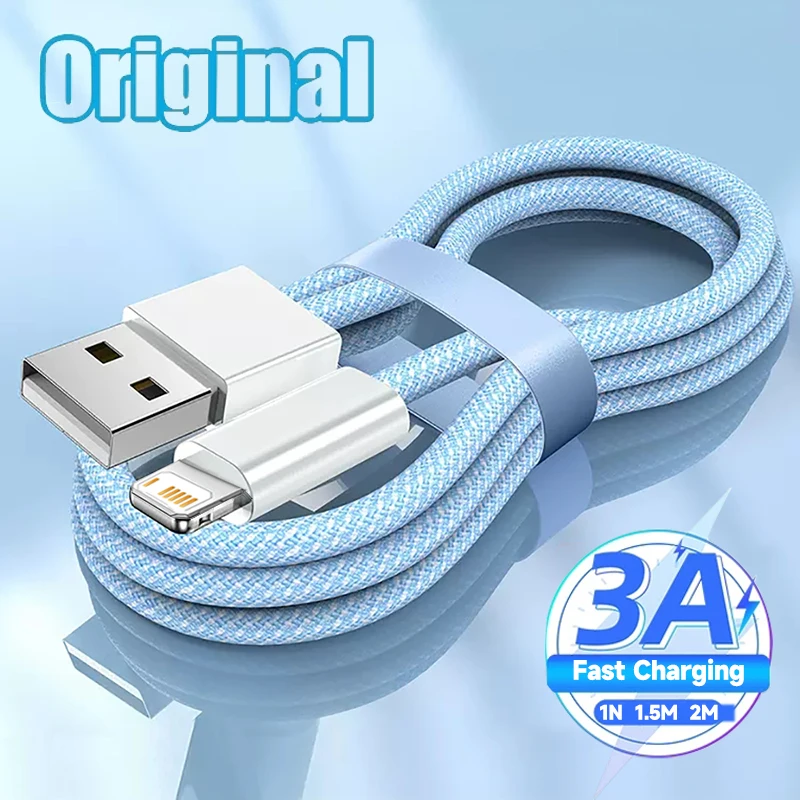 

20W Fast Charger Nylon Braided USB Lightning Cable For iPhone 14 13 12 11 Pro Max Mini XS XR X 8 7 Plus SE Charging Data Cable
