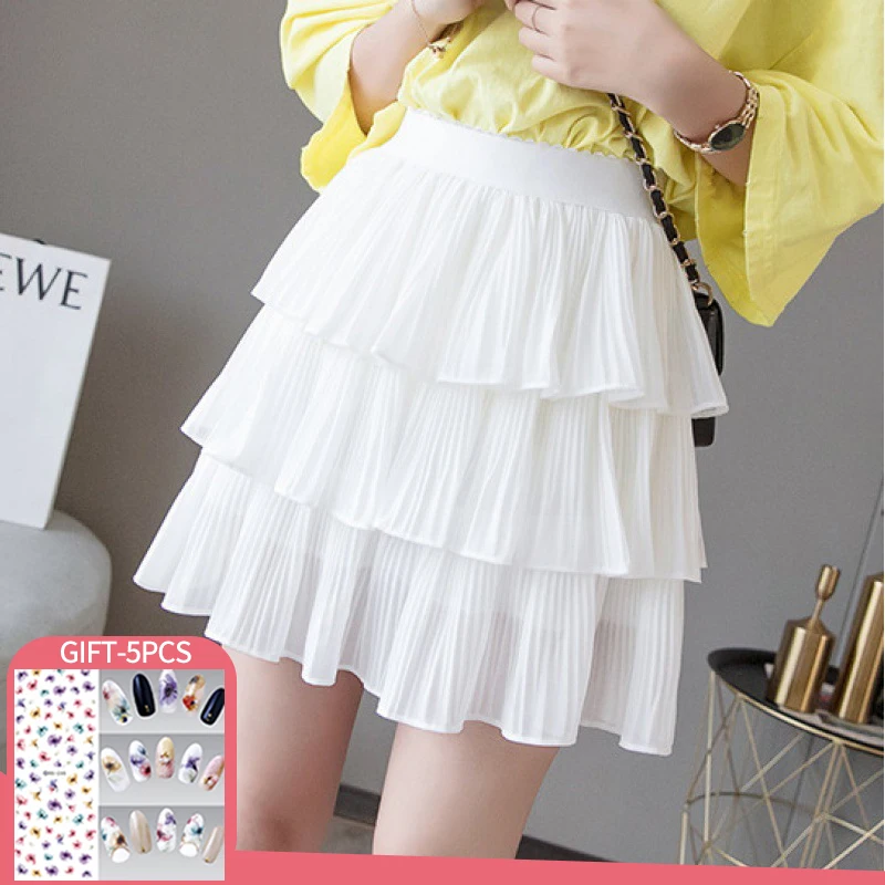 Solid White Pleated Skirts Korean Fashion Summer Woman Clothes Chiffon High Waist Skirts Women Kawaii Mini Skirt 2022
Solid White Pleated Skirts Korean Fashion Summer Woman Clothes Chiffon High Waist Skirts Women Kawaii Mini Skirt 2022