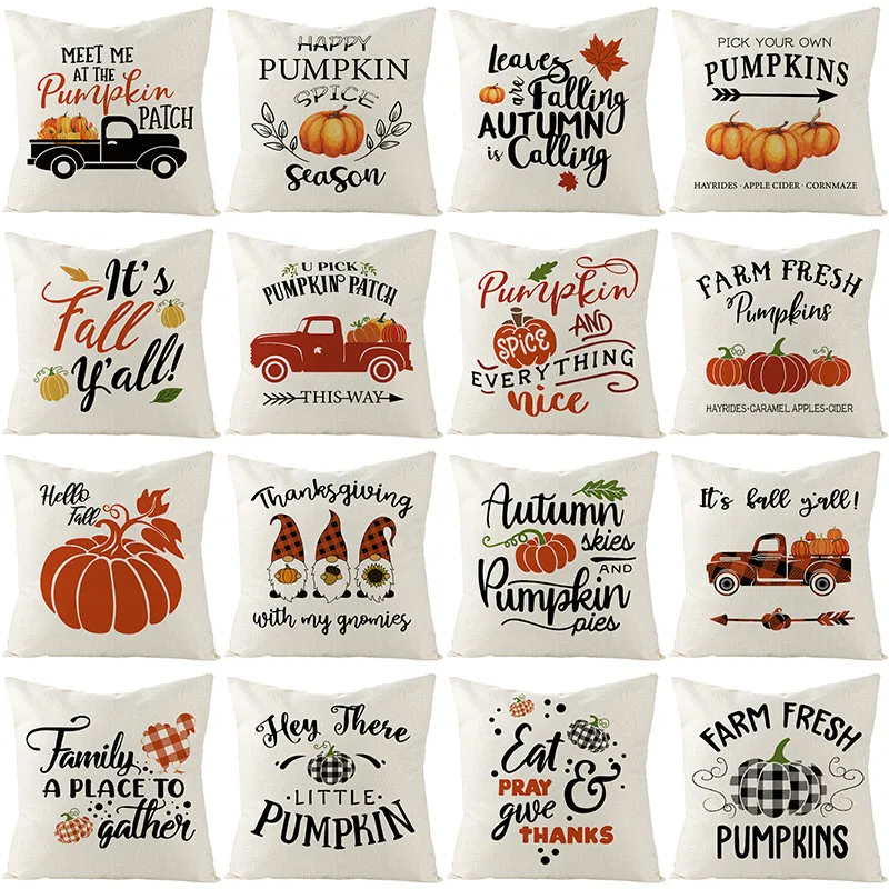 45x45cm Thanksgiving Pillowcase 2022 New Autumn Pumpkin Linen Printed Sofa Cushion Cover 
45x45cm Thanksgiving Pillowcase 2022 New Autumn Pumpkin Linen Printed Sofa Cushion Cover