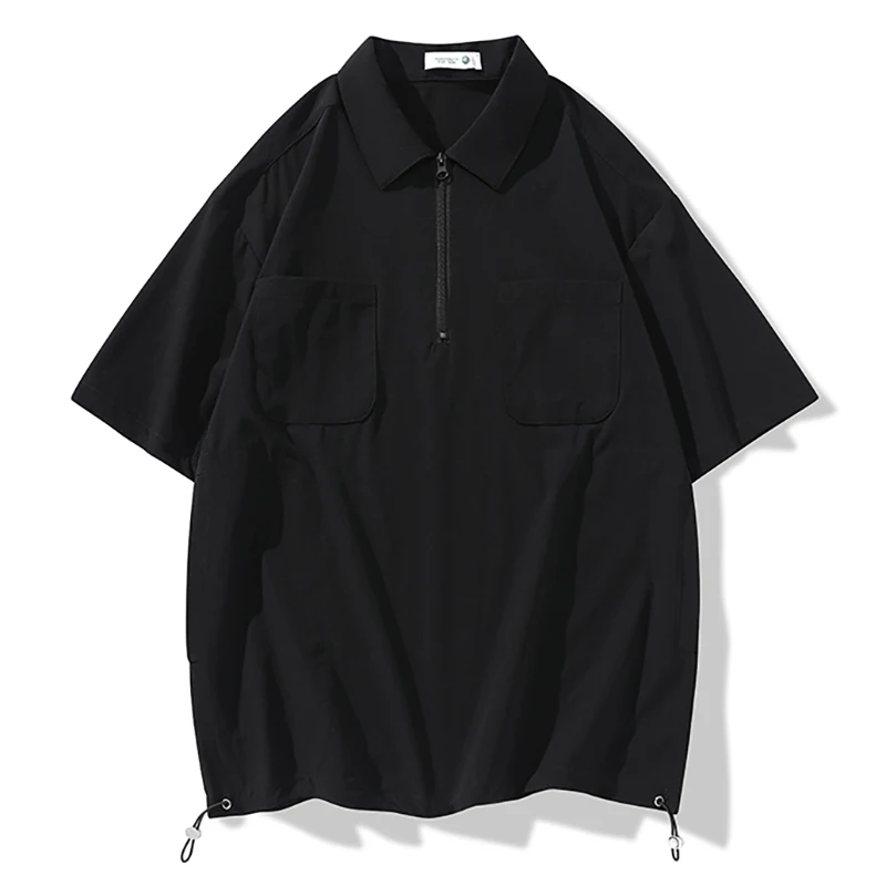

Летние рубашки-карго большого размера с коротким рукавом, мужской мешковатый пуловер, футболки, модная Корейская уличная одежда, футболки, ...
