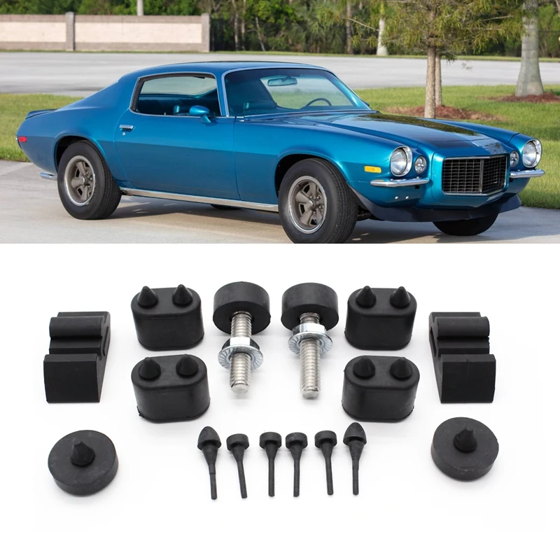 

Rubber Stopper Kit + Hood Adjusters For Chevrolet Camaro 1967-1981 Stoppers Bumpers