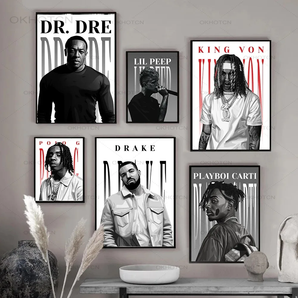 Lil Peep Drake Black and White Music Star Poster Rap Hip Hop Rapper Art Canvas Painting Popular Wall Art Pictures for Home Decor
Lil Peep Drake Black and White Music Star Poster Rap Hip Hop Rapper Art Canvas Painting Popular Wall Art Pictures for Home Decor