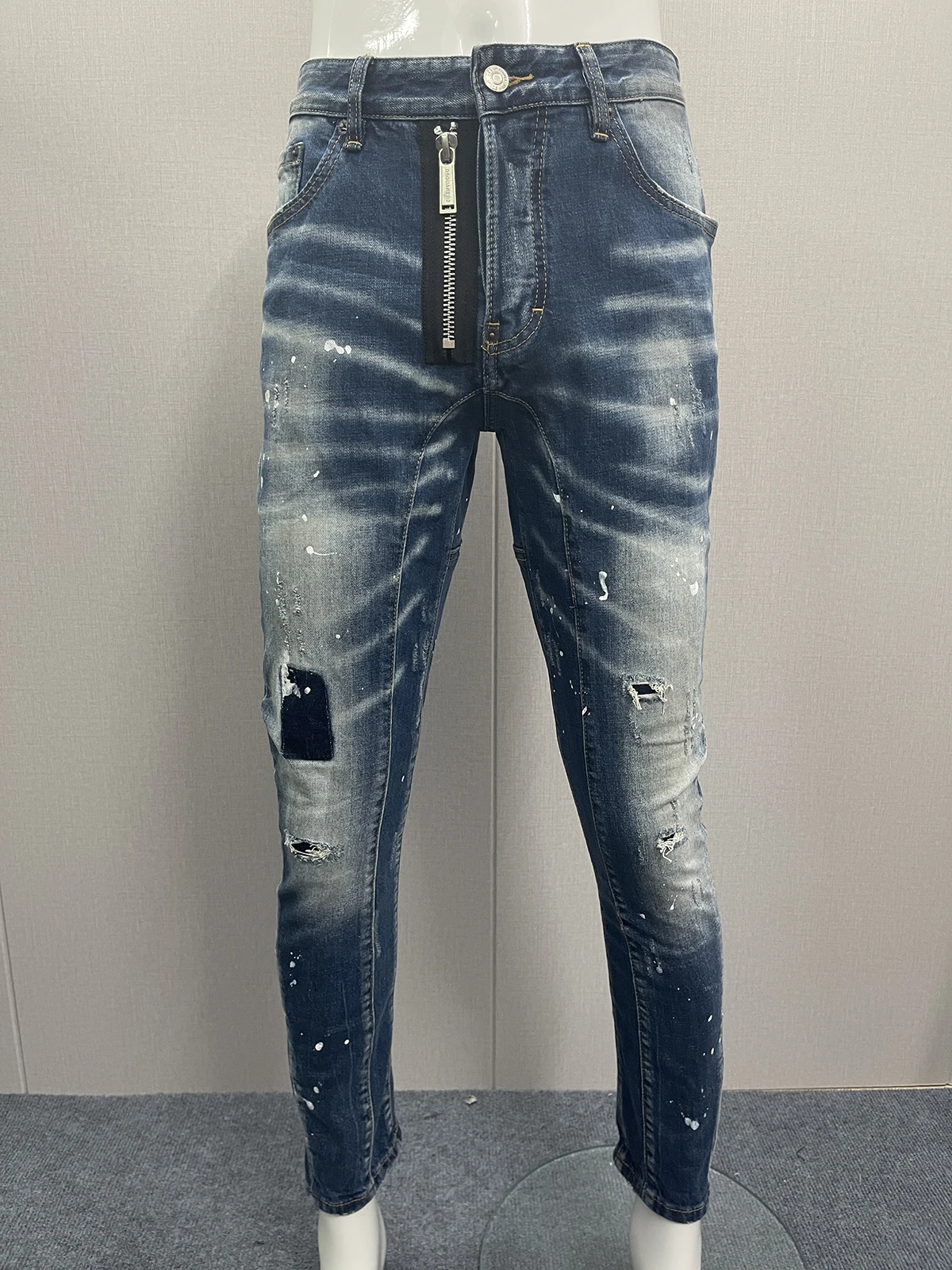 Autumn and Winter 2023 New Jeans Men's Slim Fit Small Feet Washed Dark Blue Stereoscopic Cutting Wear Away Paint Spot
Autumn and Winter 2023 New Jeans Men's Slim Fit Small Feet Washed Dark Blue Stereoscopic Cutting Wear Away Paint Spot