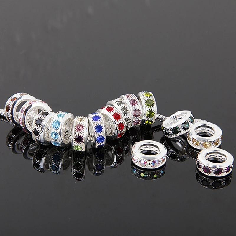 TUMBEELLUWA 10pcs Mixed Crystal Rhinestone Charms Silver Color Round European Big Hole Beads Jewelry Accessory For Making DIY
TUMBEELLUWA 10pcs Mixed Crystal Rhinestone Charms Silver Color Round European Big Hole Beads Jewelry Accessory For Making DIY