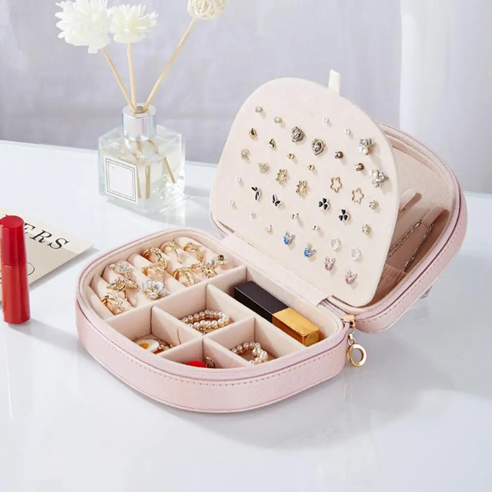 New in Jewelry Box Multi-grids Semicircle Portable Zipper Faux Leather Finger Ring Earring Necklace Travel Jewelry Organizer
New in Jewelry Box Multi-grids Semicircle Portable Zipper Faux Leather Finger Ring Earring Necklace Travel Jewelry Organizer