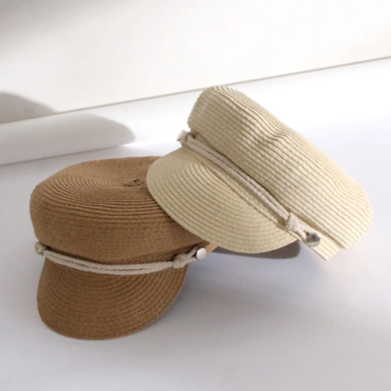 Sunscreen Woven Navy Hat For Women Summer Thin Fashion Solid Color Simple Breathable Straw Hat Peaked Cap Sun Hats
Sunscreen Woven Navy Hat For Women Summer Thin Fashion Solid Color Simple Breathable Straw Hat Peaked Cap Sun Hats