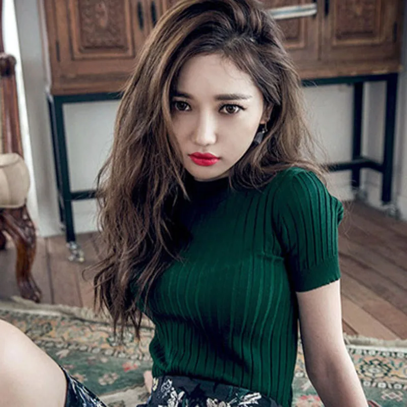 Slim Knitted Sweaters For Women 2023 Summer Tops And Pullovers Short Sleeve Bodycon Clothing O-Neck Ladies Green Sweaters
Slim Knitted Sweaters For Women 2023 Summer Tops And Pullovers Short Sleeve Bodycon Clothing O-Neck Ladies Green Sweaters