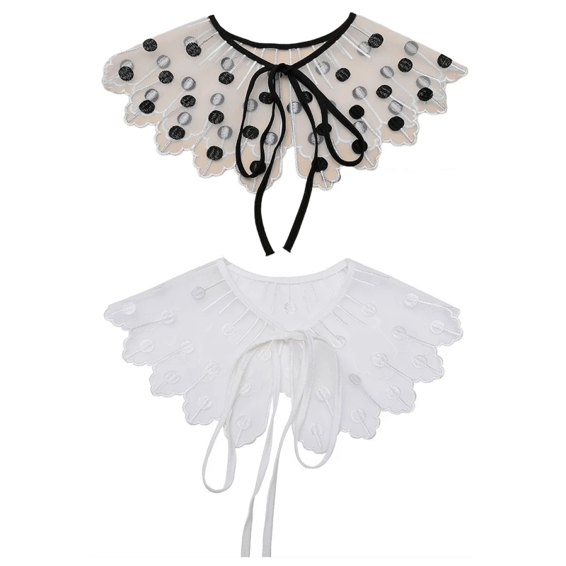 Фальшивый воротник HXBA, вышивка в горошек, воротник со съемным вырезом
Фальшивый воротник HXBA, вышивка в горошек, воротник со съемным вырезом