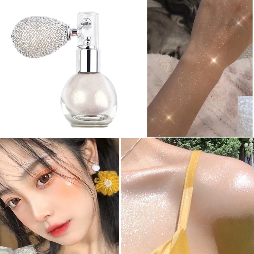 Fashion Highlighter Powder Spray High Gloss Glitter Powder Spray Shimmer Sparkle Powder Makeup for Face Body Highlight Makeup
Fashion Highlighter Powder Spray High Gloss Glitter Powder Spray Shimmer Sparkle Powder Makeup for Face Body Highlight Makeup