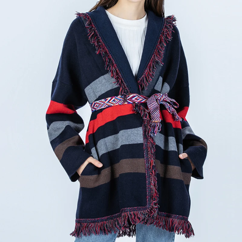 TEELYNN Striped Ethnic Knit Sweater Coat Women Long Cardigan Casual Fringe Jacquard Warm Winter Outwear Boho Long Sleeve Jumper
TEELYNN Striped Ethnic Knit Sweater Coat Women Long Cardigan Casual Fringe Jacquard Warm Winter Outwear Boho Long Sleeve Jumper
