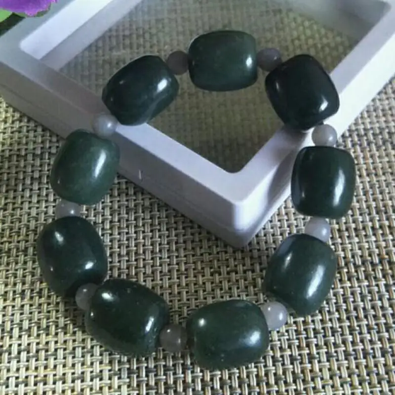 Natural Hetian Jade Bracelet Lucky Amulet Men Women Fine Jewelry Real Chinese Nephrite Green Jades Barrel Bead Elastic Bracelets
Natural Hetian Jade Bracelet Lucky Amulet Men Women Fine Jewelry Real Chinese Nephrite Green Jades Barrel Bead Elastic Bracelets