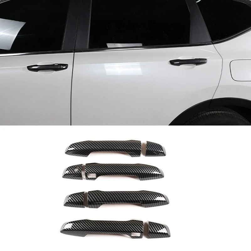 

Exterior Door Handle Cover Trim With Smart Keyhole For Honda CRV CR-V 2017 2018 2019 Accessories ABS Carbon Fiber