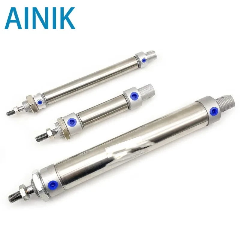 

Small Pneumatic Cylinder Stainless Steel 16/20/25/32/40mm Bore With Magnetic Ring 10-500mm Stroke CA Type Mini Air Cylinders