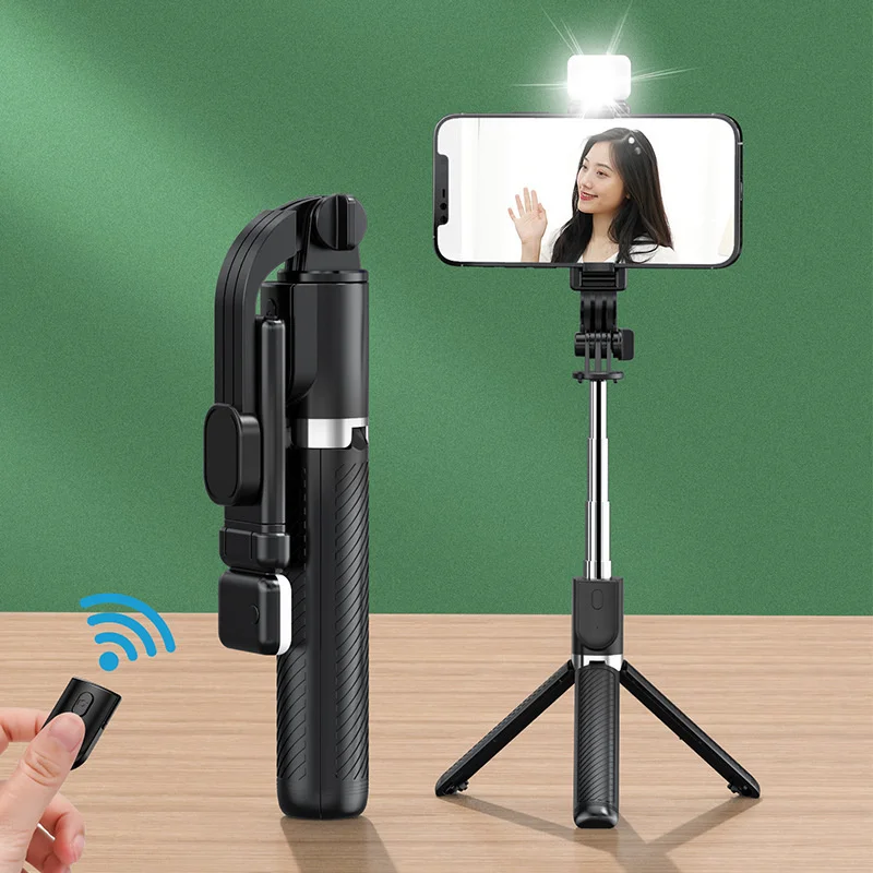 

Przenosny kijek do Selfie Bluetooth chowany wielofunkcyjny uchwyt na telefon 103CM statyw z lampa leddo smartfona bezprzewodowa