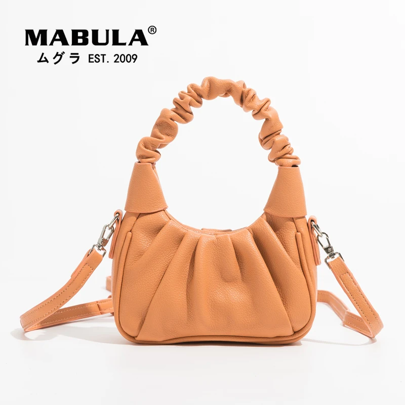 MABULA Pleated Colorful Women Small Totes Phone Purses Soft Leather Top Handle Handbags Female Half Moon Crossbody Bags
MABULA Pleated Colorful Women Small Totes Phone Purses Soft Leather Top Handle Handbags Female Half Moon Crossbody Bags
