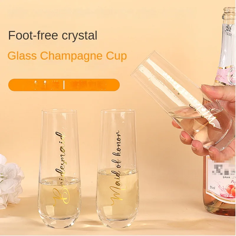 

Exquisite Stemless Crystal Champagne Glass for Wedding - Perfect Gift for the Bar Enthusiast